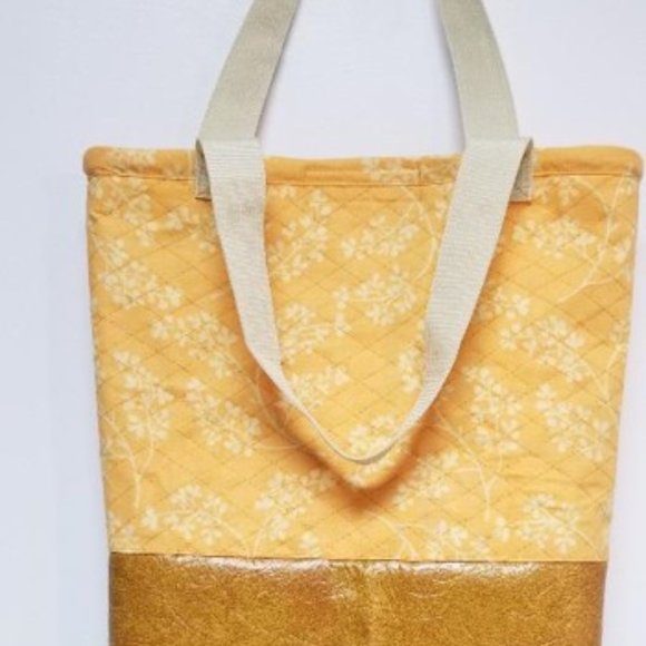 Handmade Yellow Quilted Tote - Picture 1 of 4